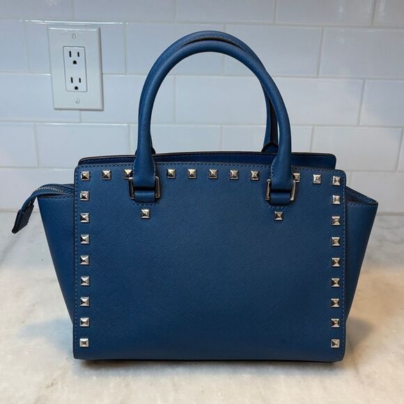 Michael Kors Selma Studded Saffiano Leather Satchel - Picture 4 of 16